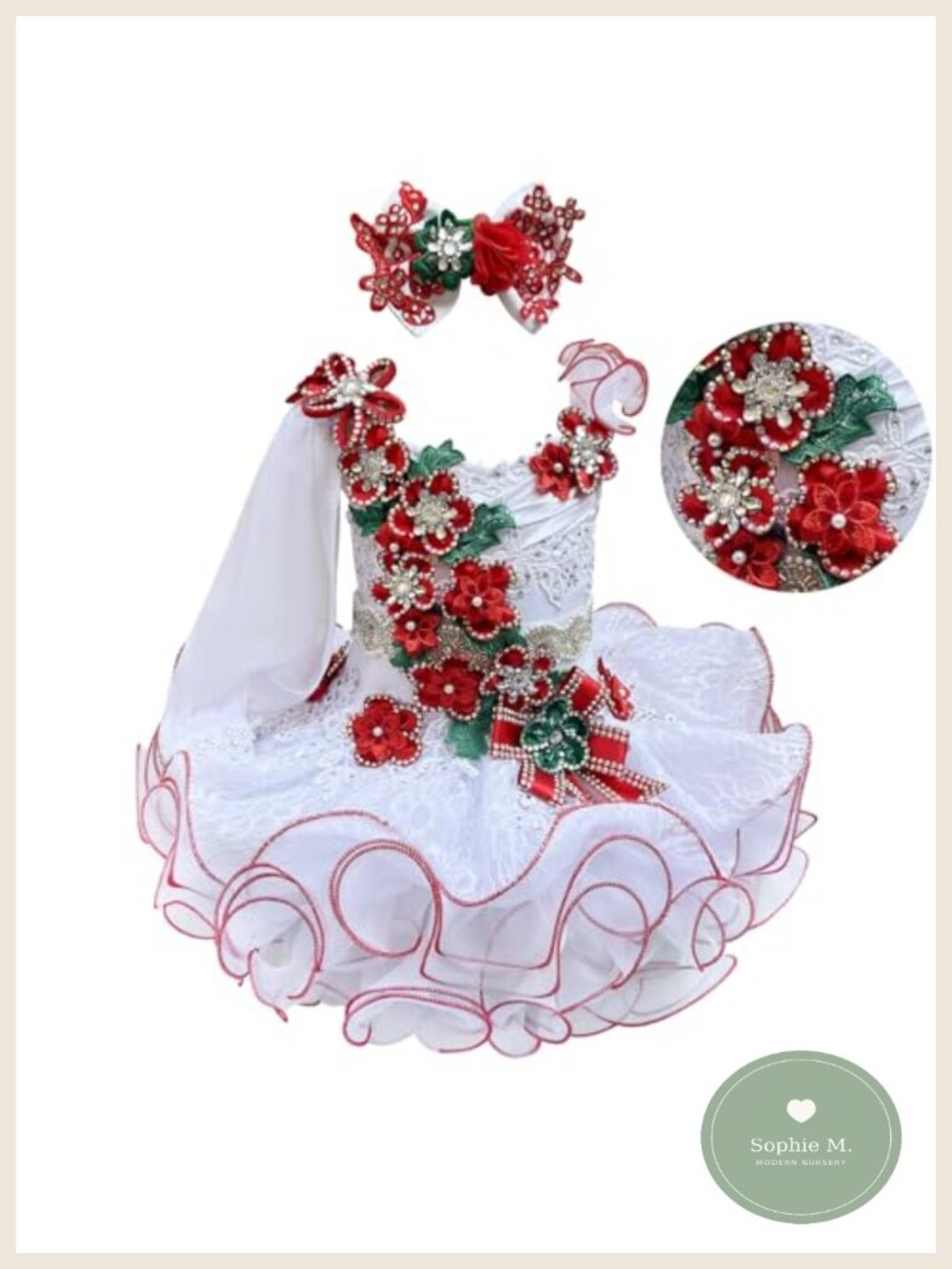 Infant Toddler Girl Beaded Formal Dress Sleeveless Party
